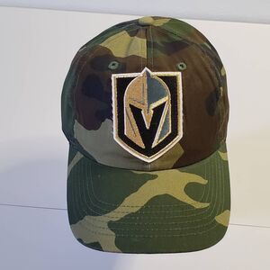 Vegas Golden Knights Mens Camo Baseball Cap Hat Gelante Green Hockey OS New